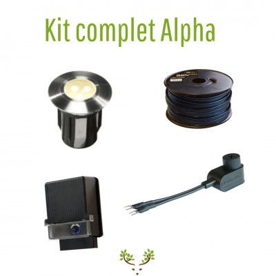 Kit complet Spot lumineux Alpha blanc ou bleu 12 volts