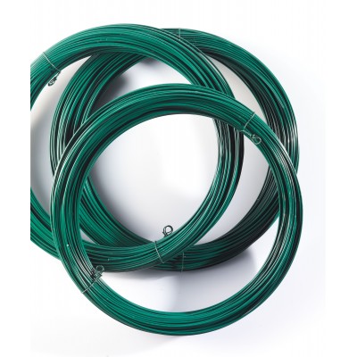 fil de tension vert galvanisé en plastique - 50 mètres